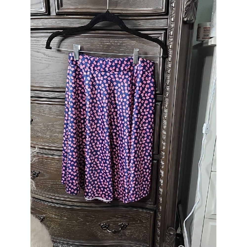 Hutch Anthropologie Floral A-Line Skirt Navy Pink Size 0 Style 832054